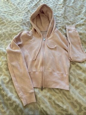 Hollister Light Pink Zip-Up Hoodie